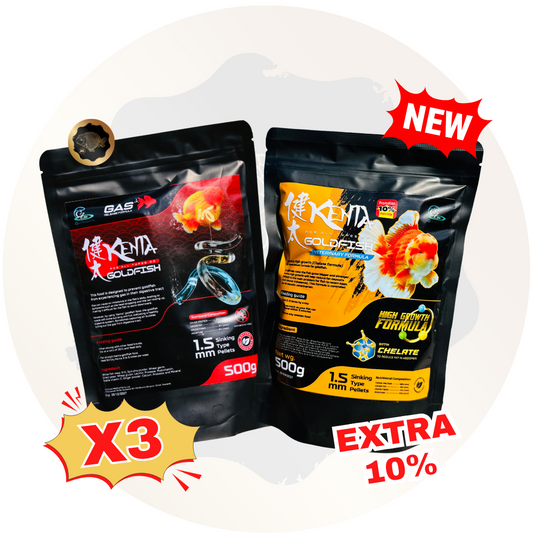 Combo Jumbo Bag 1 Kenta Gas Release 500g and Kenta High Growth extra 10% 550g Total. 1.5mm ( Sinking Pellets )