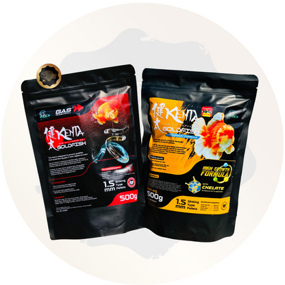 Combo Jumbo Bag 1 Kenta Gas Release 500g and Kenta High Growth extra 10% 550g Total. 1.5mm ( Sinking Pellets )