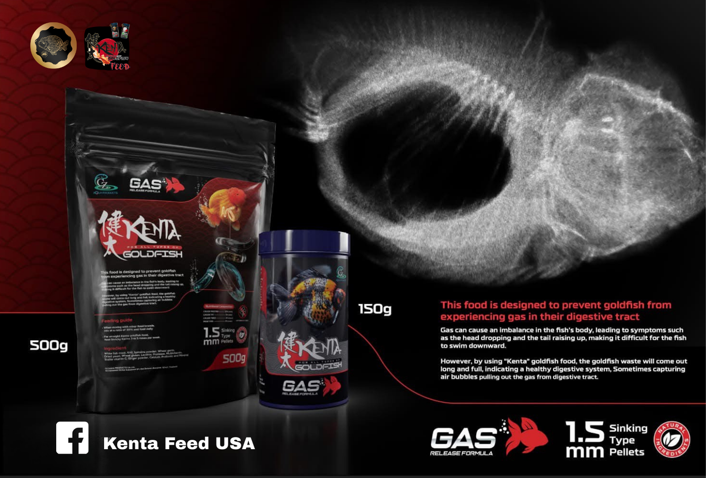 Combo Jumbo Bag 3 Kenta Gas Release 500g and 3 Kenta High Growth extra 10% 550g Total FREE SHIPPING . 1.5mm (Sinking Pellets)