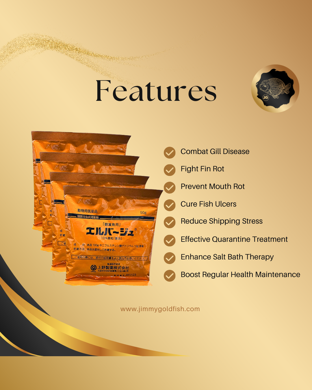 Elbagin Antibacterial Powder 50g: Essential Care for Healthy, Vibrant Fish (Chinese Tetra)